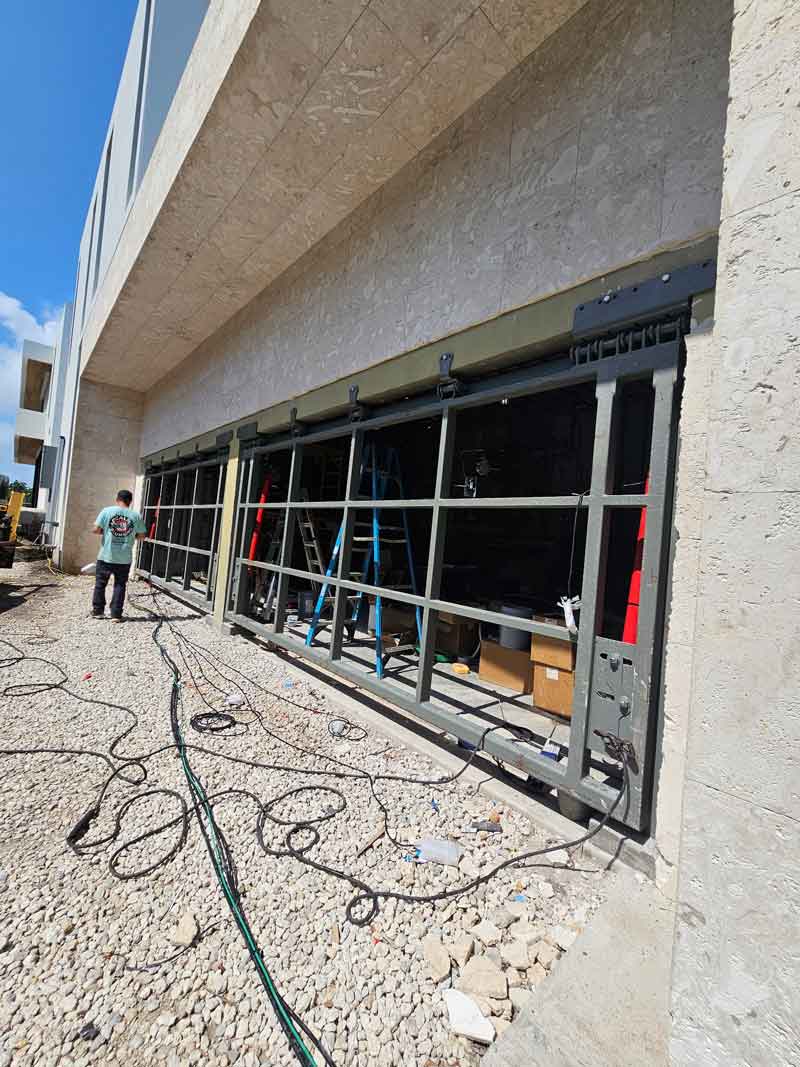 Structural steel welding and fabrication in progress