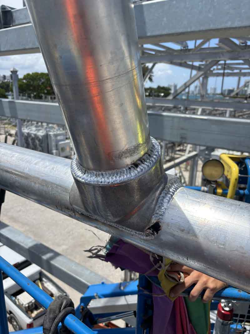 Substation steel fabrication by South Florida Welding & Repair
